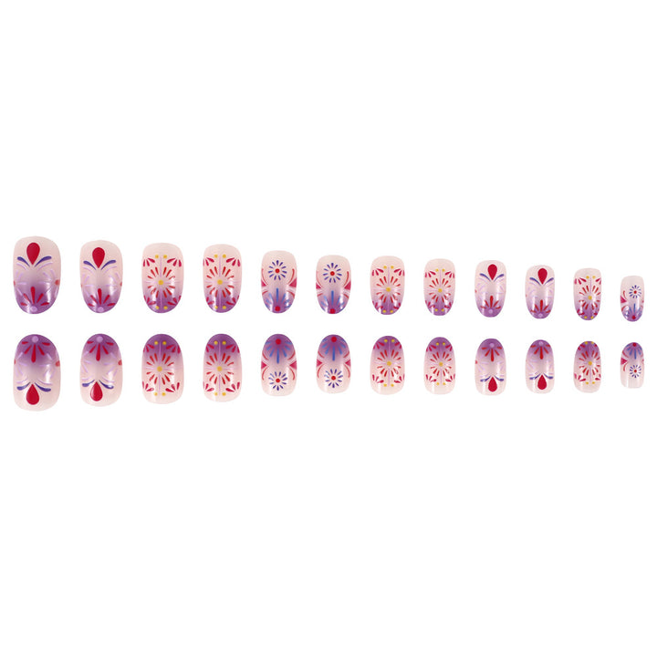 Decorative Floral Design Press-On Nails Stornfield
