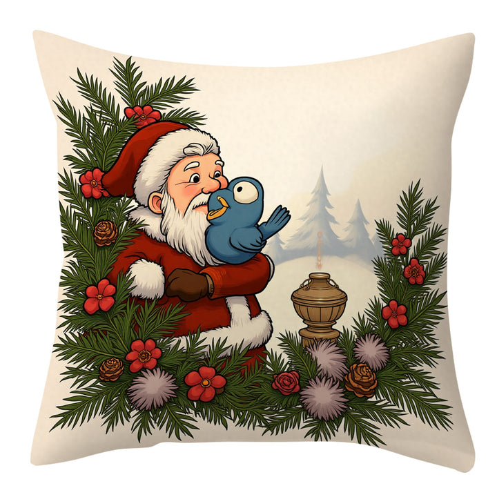 Festive Holiday-Themed Decorative Pillow
