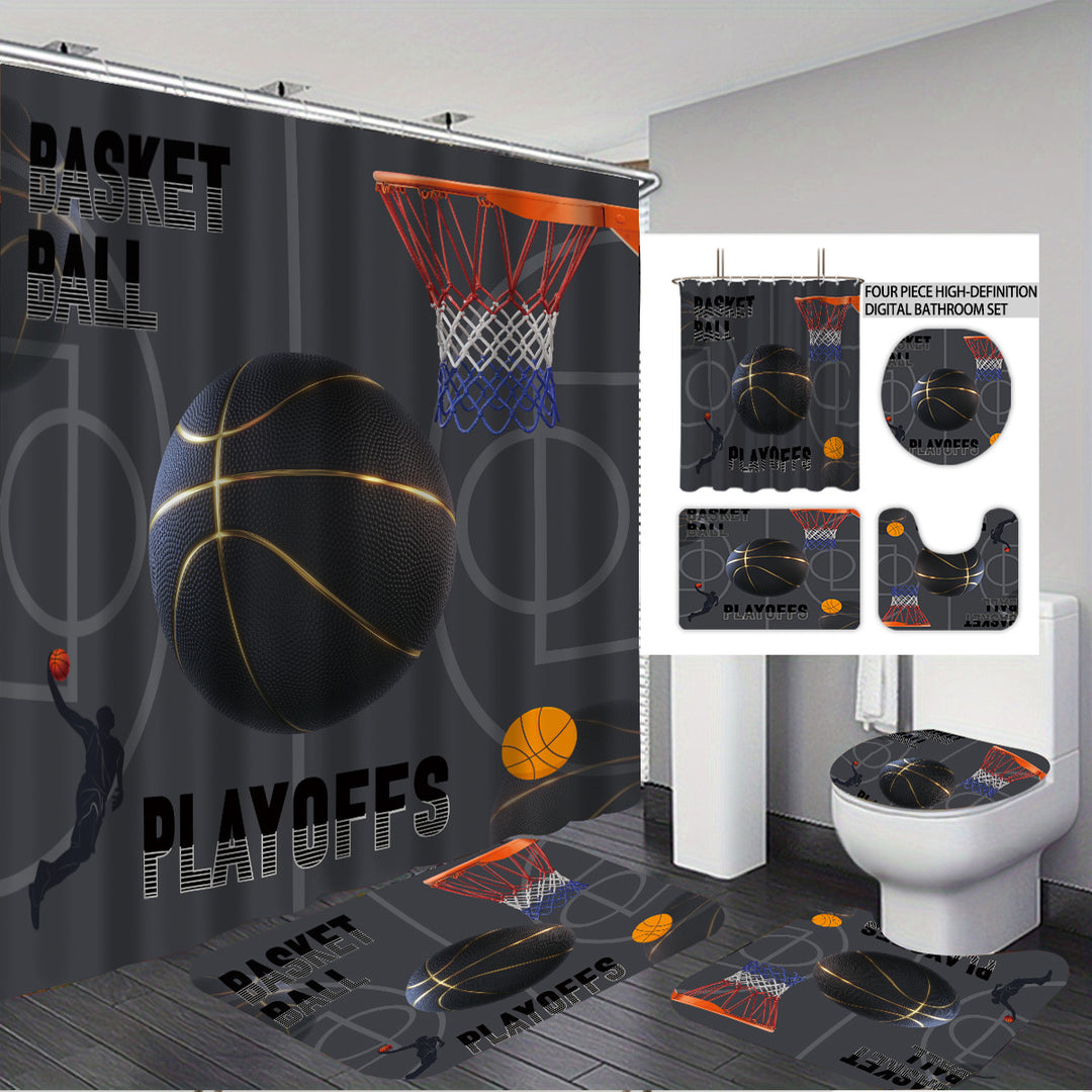 High-Definition Basketball-Themed Bathroom Décor Set Stornfield