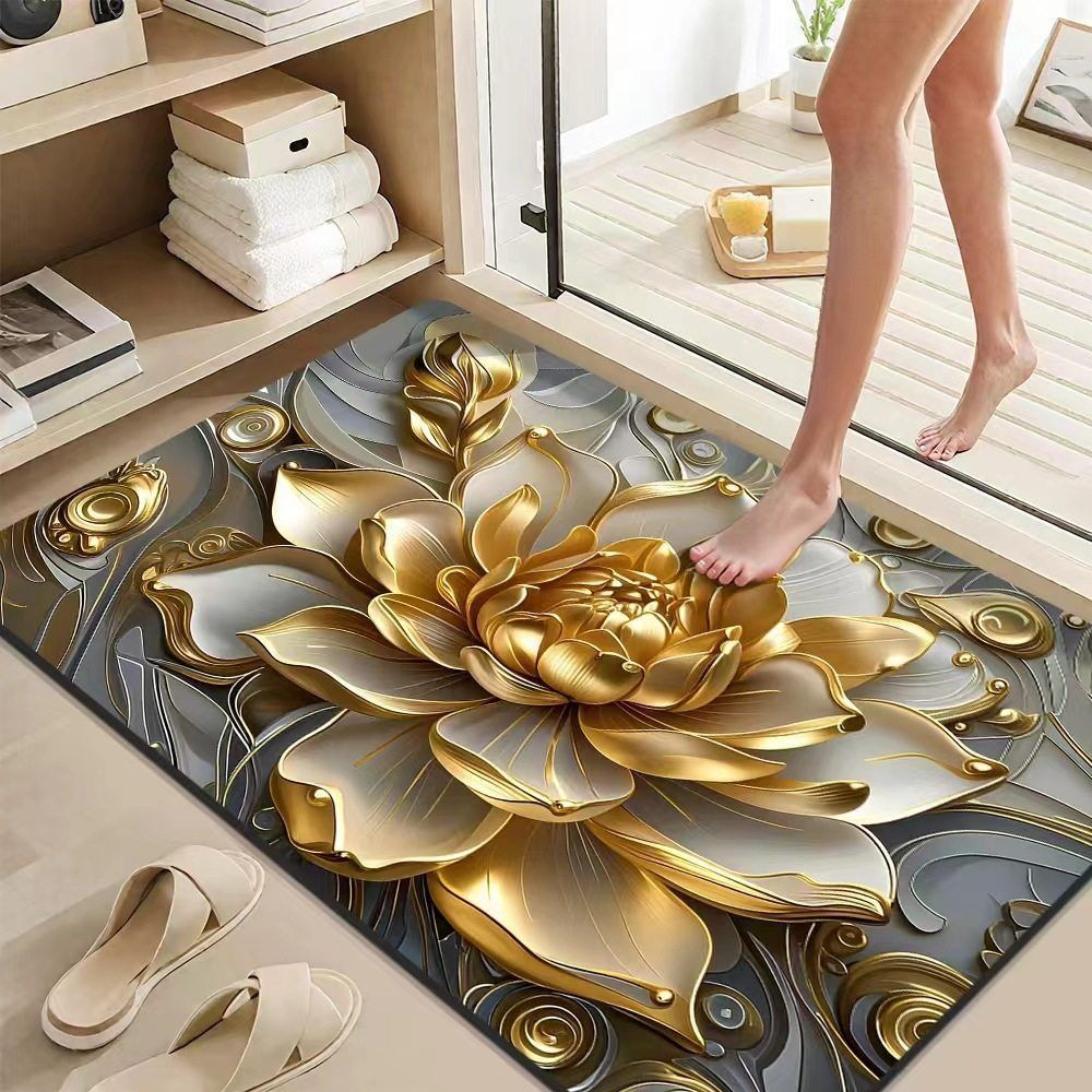 Luxurious Decorative Floral Bath Mat