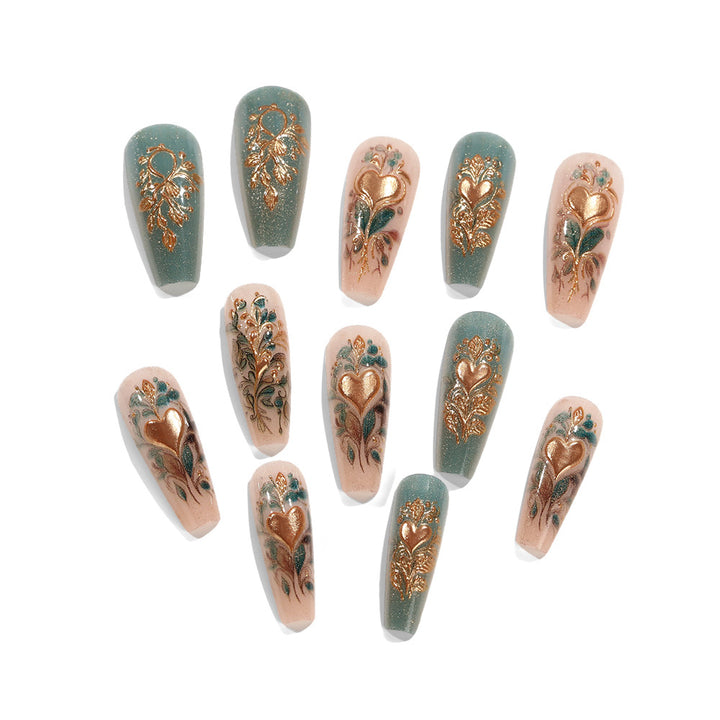 Artificial nails with floral design elements Stornfield