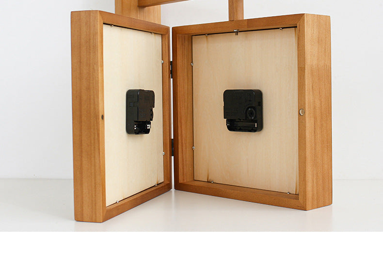 Stornfield | Two-Sided Corner Wall Wooden Analog Clock