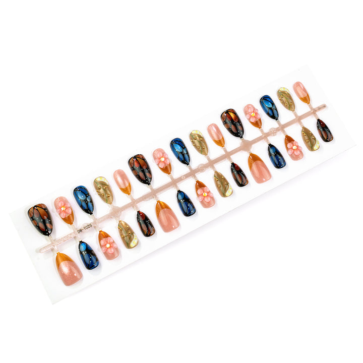 Artistic Floral 3D Press-On Nail Art Set Stornfield