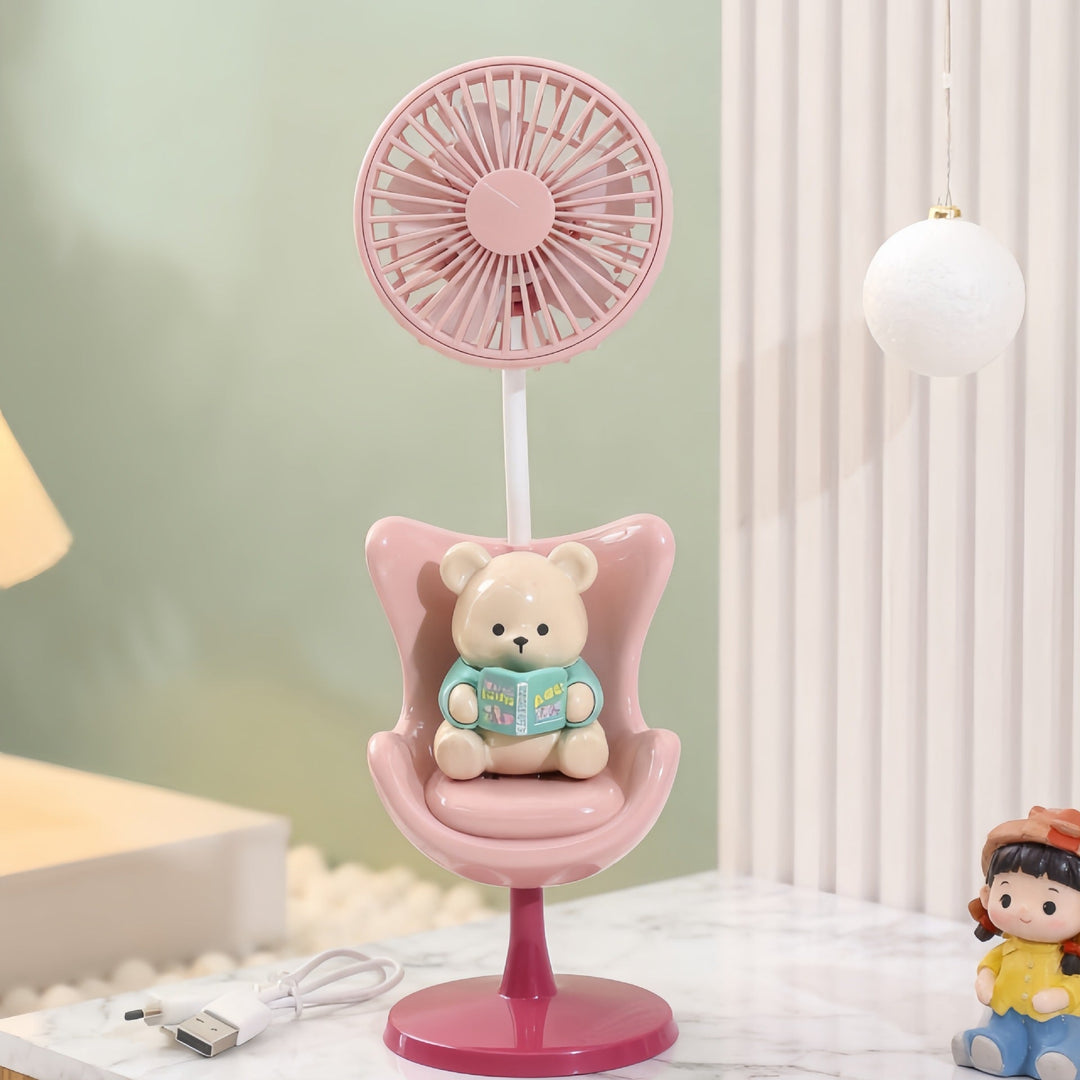 Women's Portable Mini Fan with Fun Bear Design Stornfield