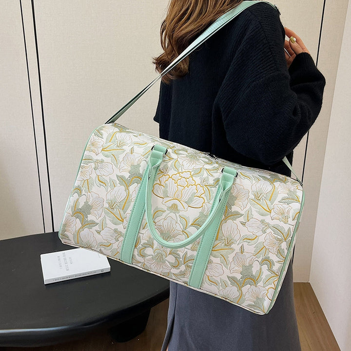 Elegant Floral Print Travel Duffle Bag Stornfield