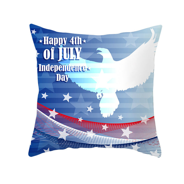 Patriotic Independence Day Cotton Canvas Throw Pillow Cover