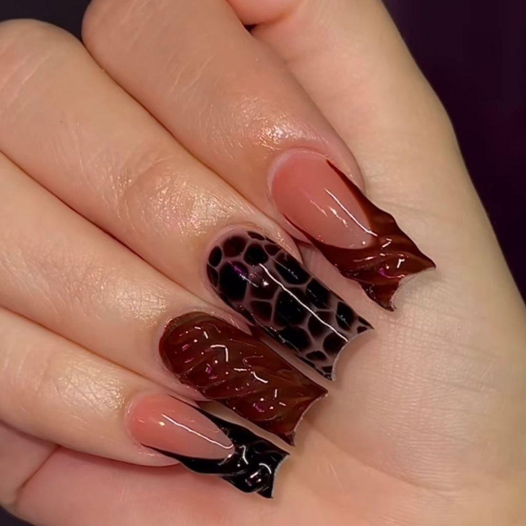 Artistic Abstract Press-On Nail Enhancements Stornfield