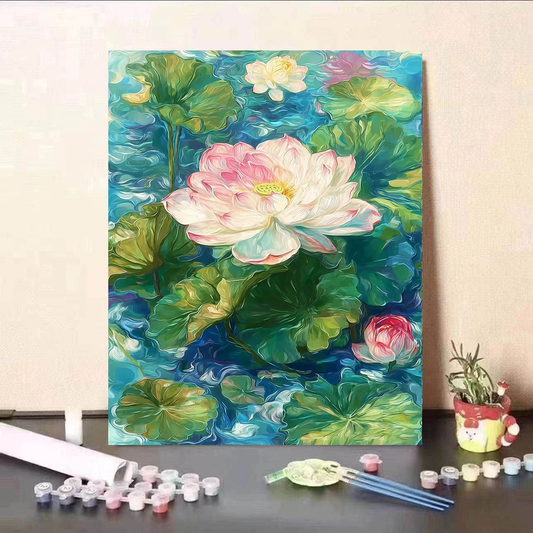 DIY Water Lily and Koi Fish Canvas Painting Kit Stornfield