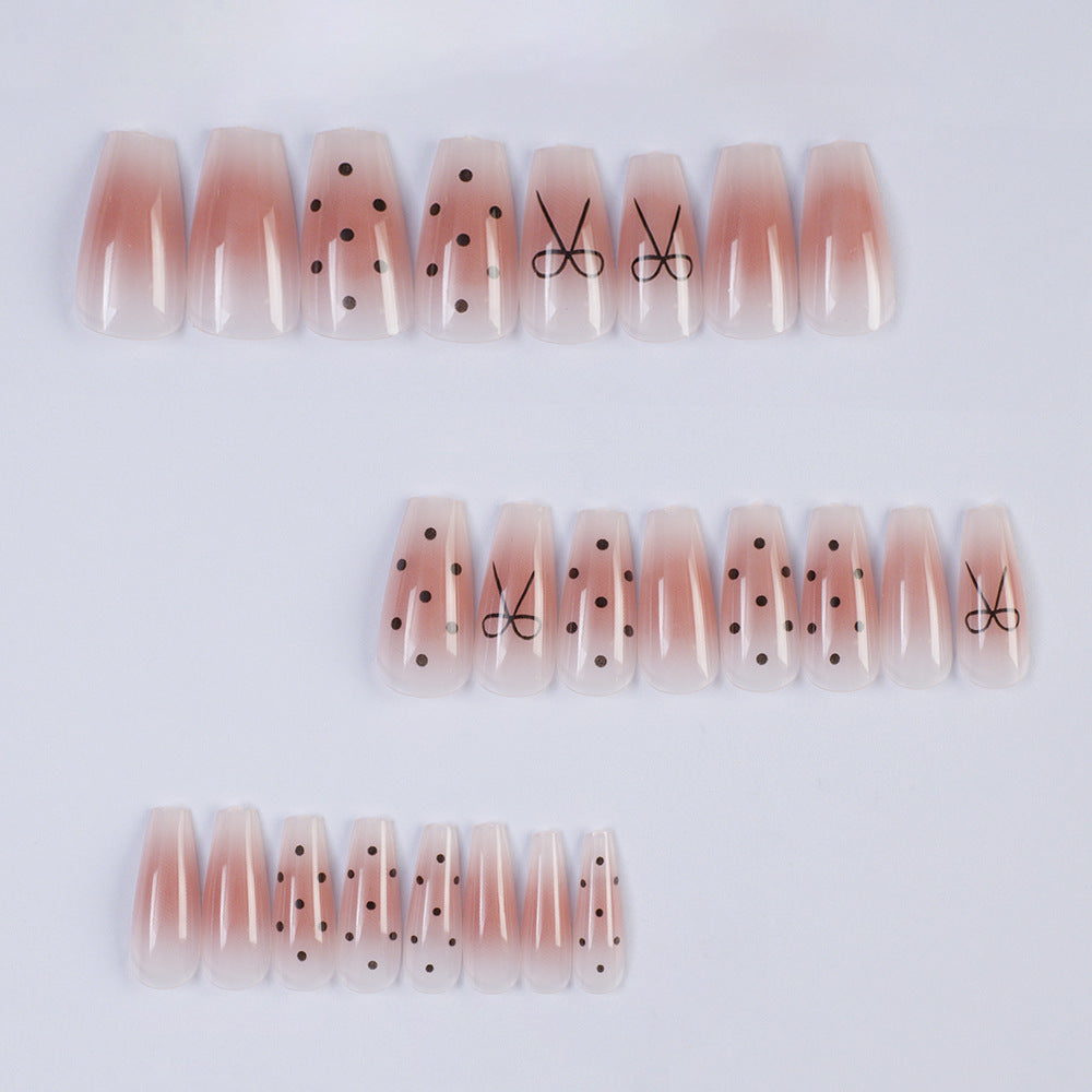 Artificial nails in luxurious French tip design with bow accents Stornfield