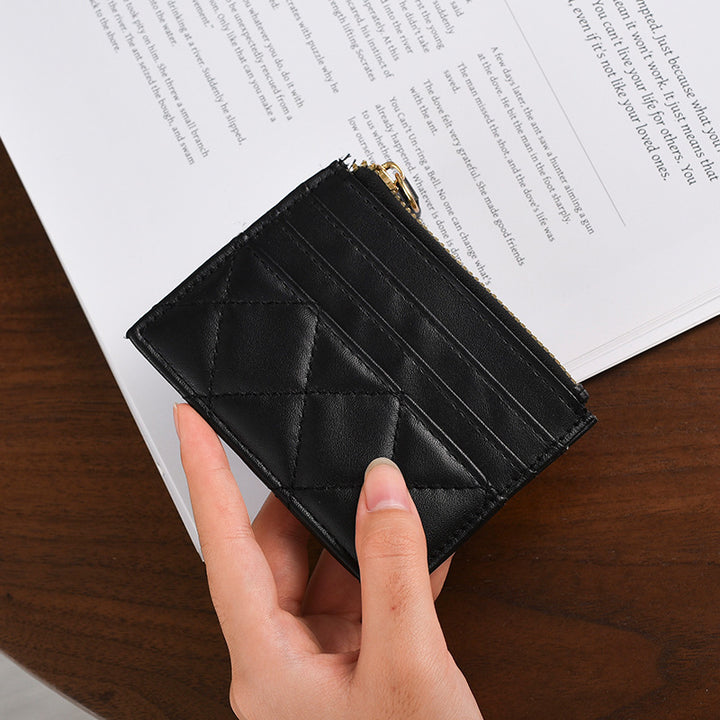 Elegant Quilted Leather Card Holder Stornfield