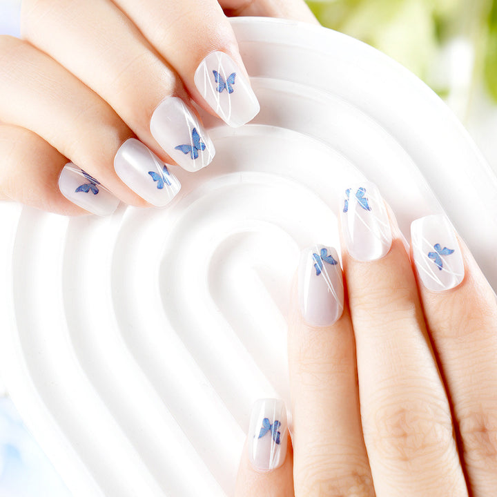 Elegant Butterfly Print Press-On Nail Set Stornfield