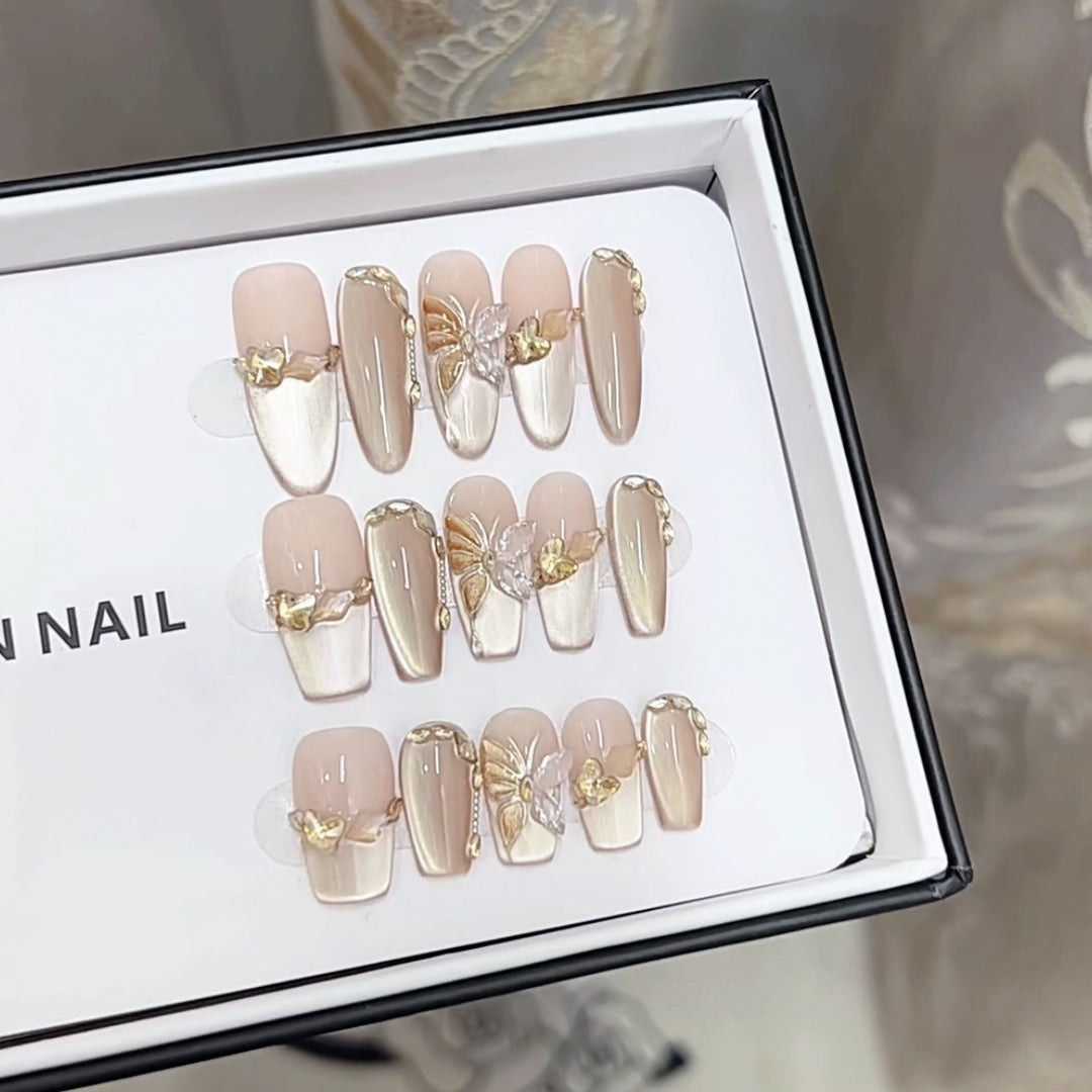 Artistic Floral-Designed Press-On Nails Stornfield