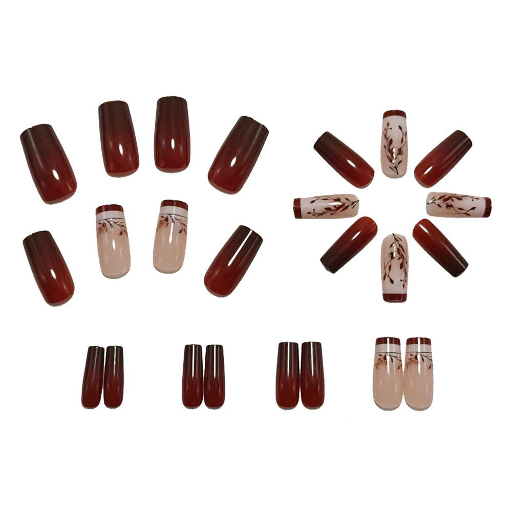 Artificial Nail Art with Elegant Leaves Design Stornfield
