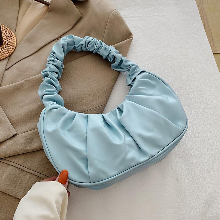Pleated Leather Shoulder Bag