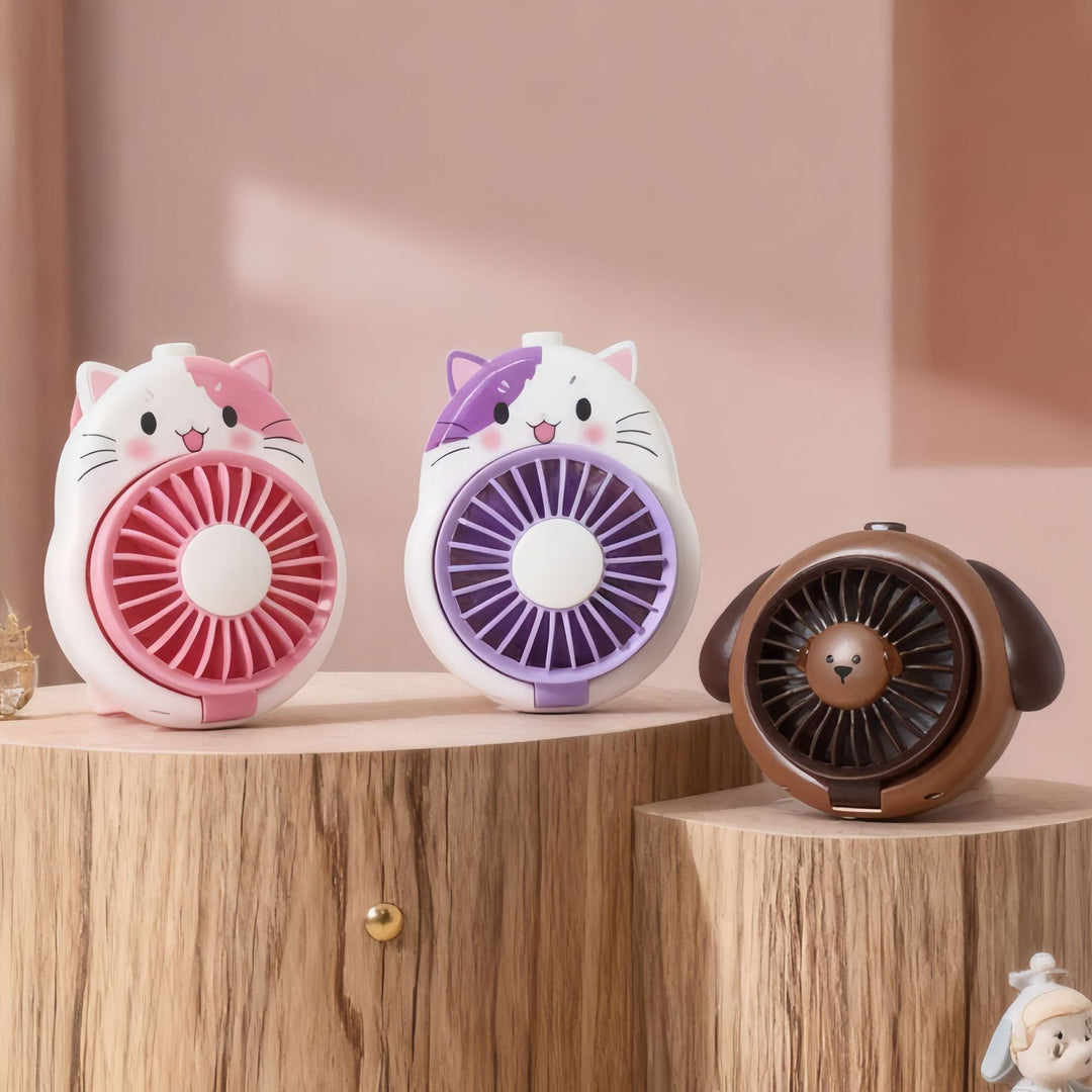 Ladies Hand Fan in playful dog design Stornfield