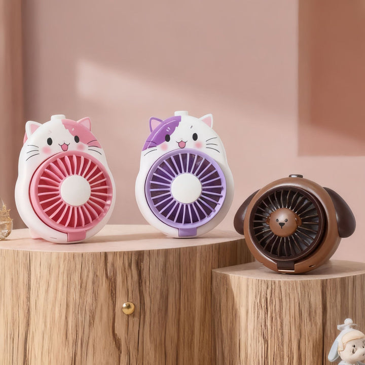 Ladies Hand Fan in playful dog design Stornfield