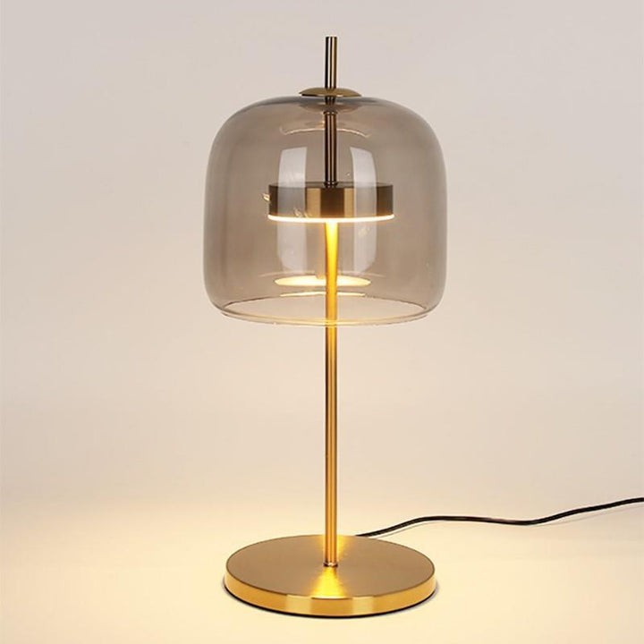 Modern Glass Table Lamp with Gold Accents