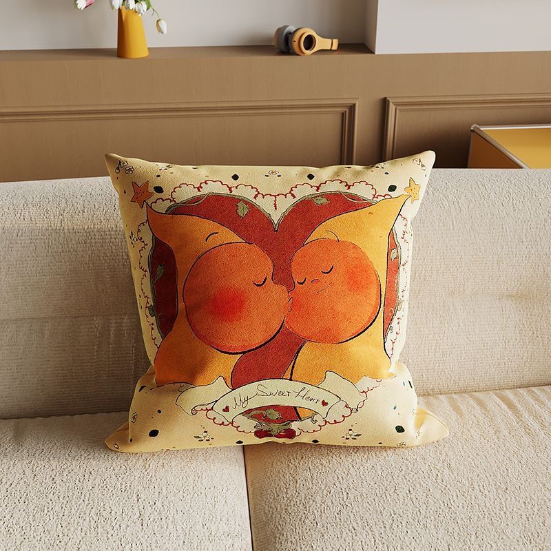 Whimsical Cartoon Character Throw Pillow