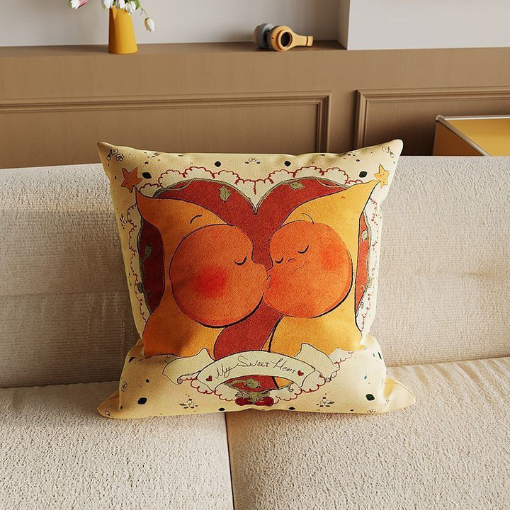 Whimsical Cartoon Character Throw Pillow
