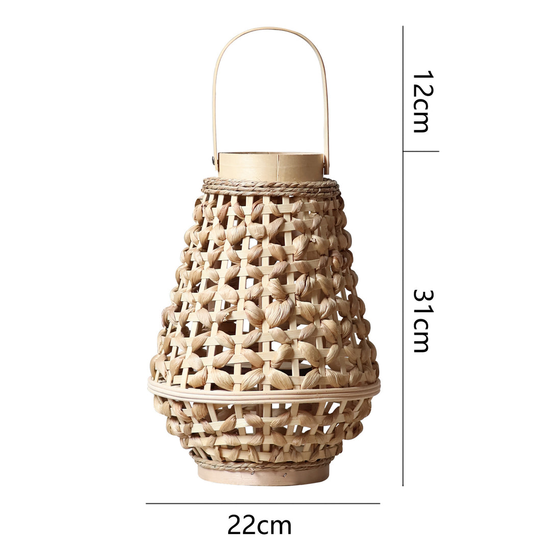 Elegant lantern made of braided rattan Stornfield