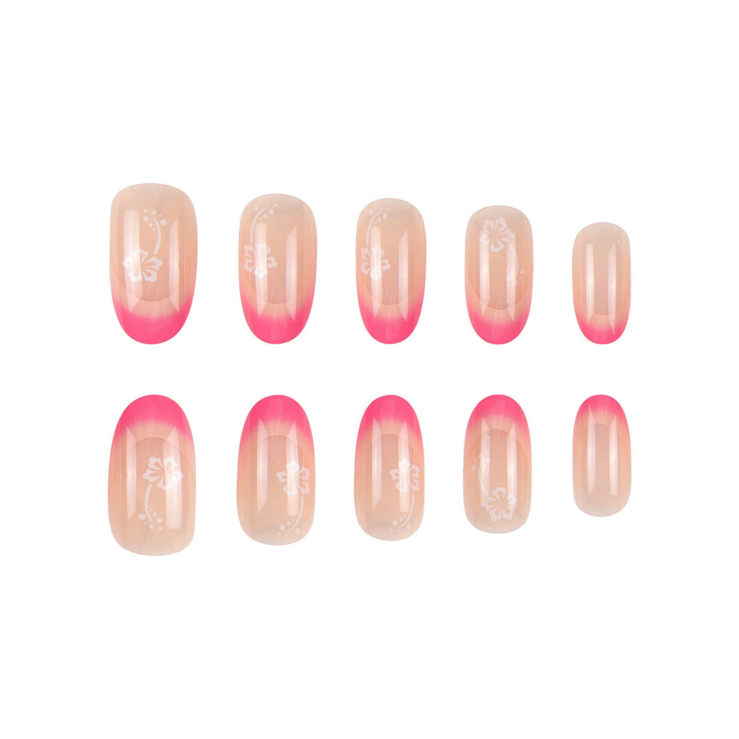 Floral French Tip Press-On Nails Stornfield