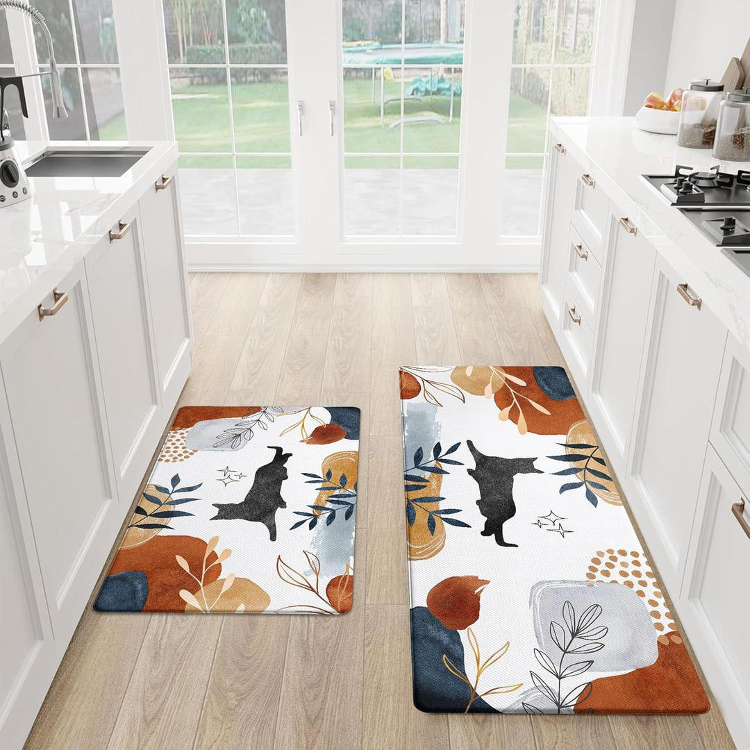 Colorful Floral Pattern Kitchen Mat Set