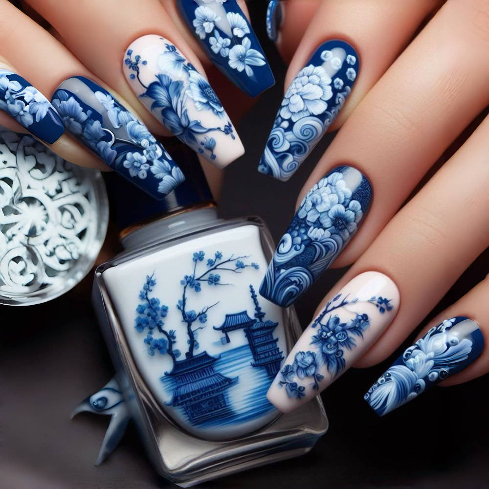 Creative Nail Art Set with Floral Design Stornfield