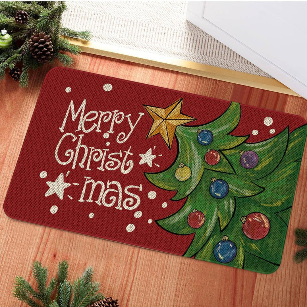 Festive Holiday-Themed Welcome Mat for Home
