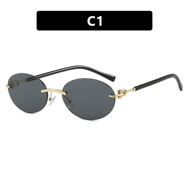 Women oval sunglasses with luxurious metal frame and mirrored lenses Stornfield