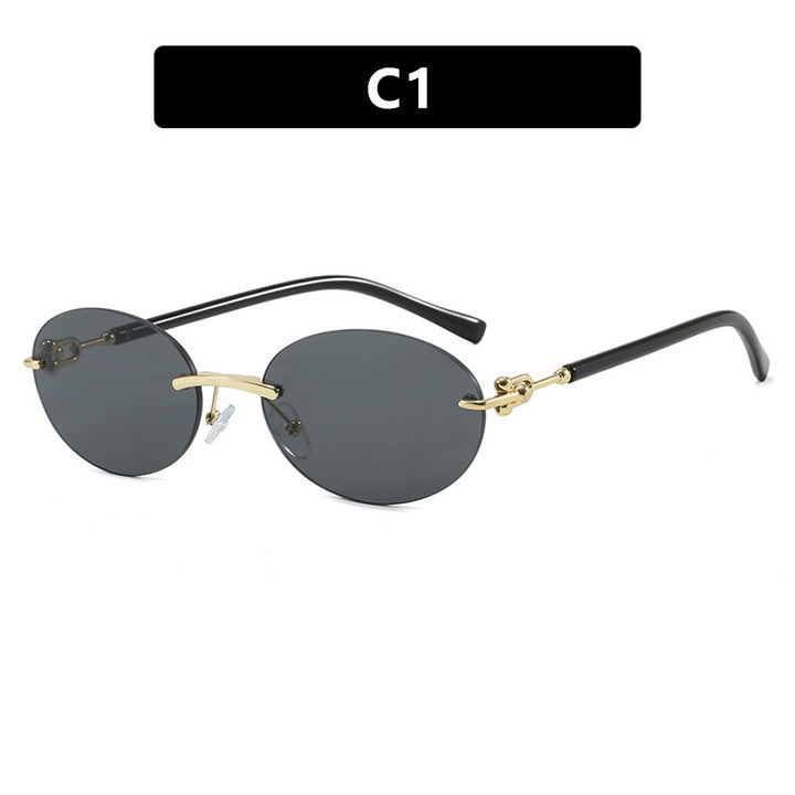 Women oval sunglasses with luxurious metal frame and mirrored lenses Stornfield