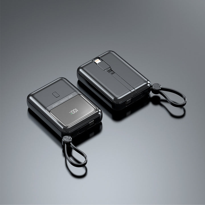 Compact power bank with integrated charging cable and digital display Stornfield