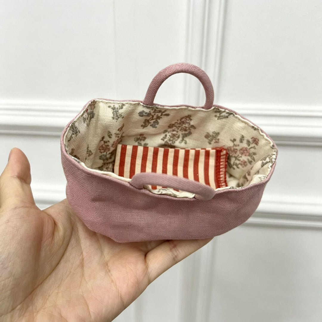 Miniature Linen Mouse Comforter Plush Keyring