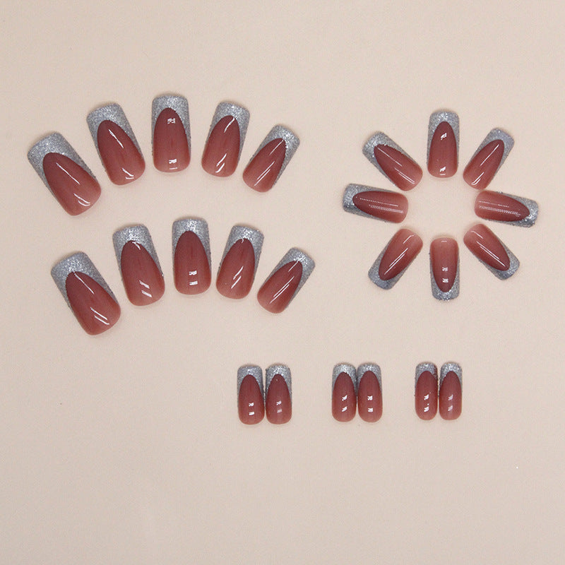 Glittering French Tip Nail Art Stornfield