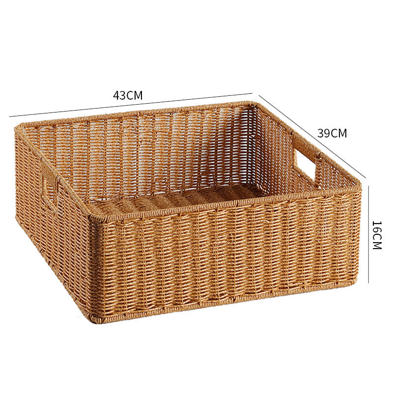 Handwoven Storage Basket with Cutout Handles Stornfield
