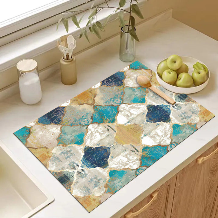 Abstract Geometric Kitchen Mat Stornfield