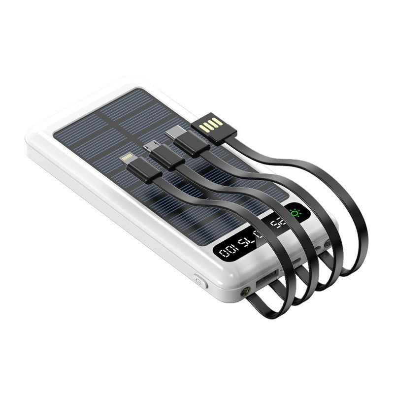 Solar-powered power bank with integrated charging cables Stornfield