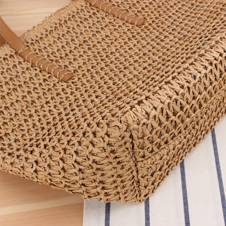 Elegant Bast Tote Bag with Sturdy Leather Handles Stornfield