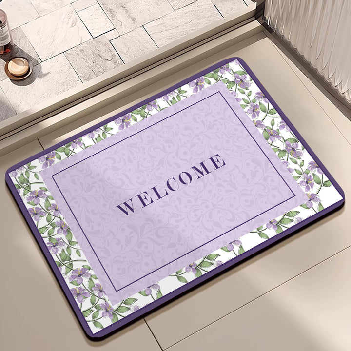 Vintage Floral Pattern Bath Mat Stornfield