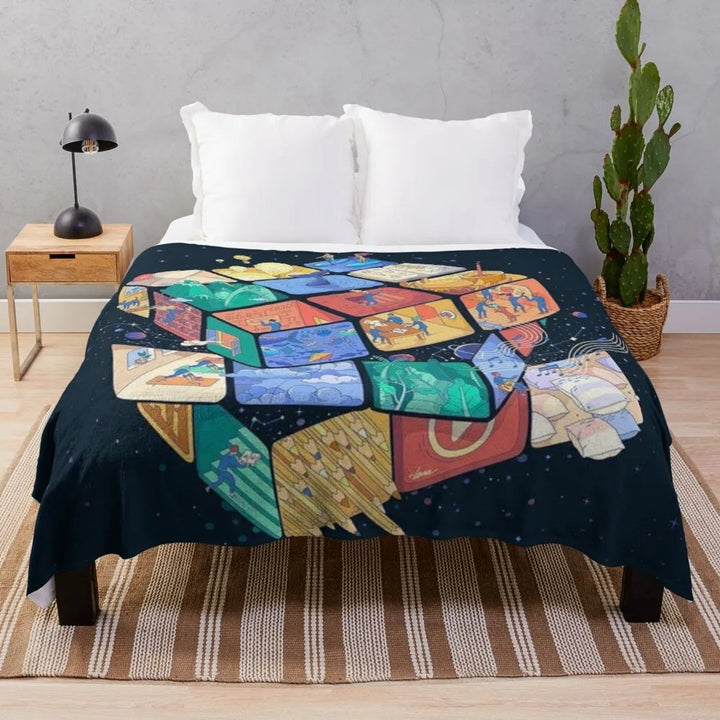 Contemporary Graphic Print Fleece Blanket