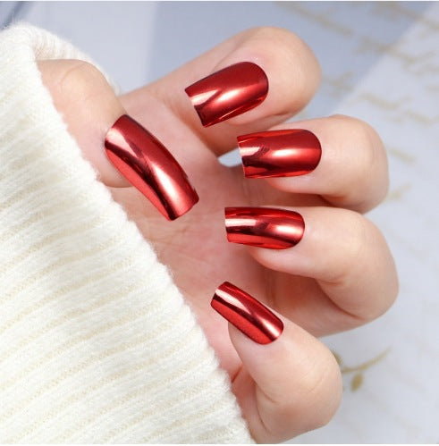 Glossy Metallic Press-On Nail Art Stornfield