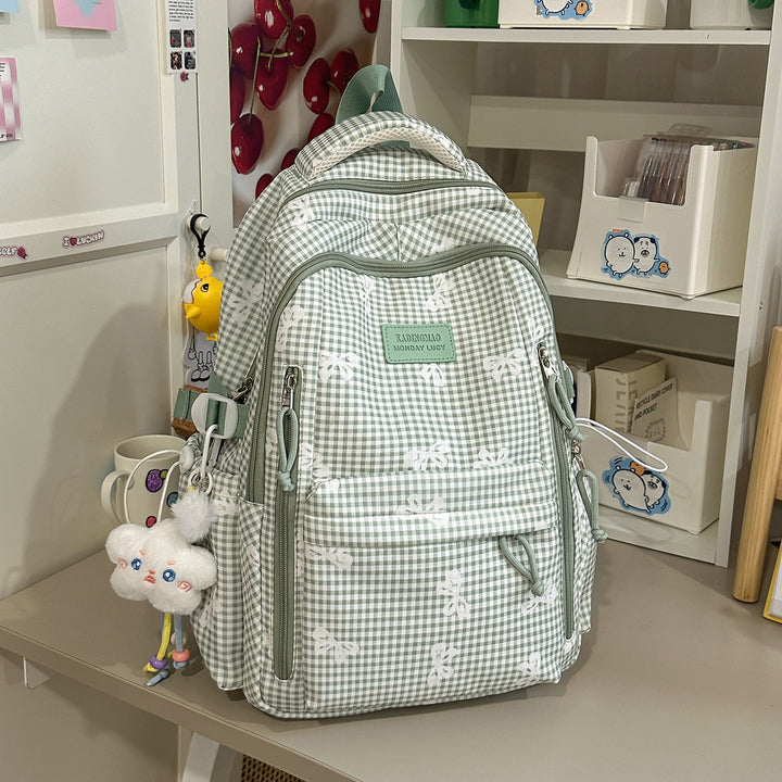 Stylish Checked Print Casual Backpack Stornfield