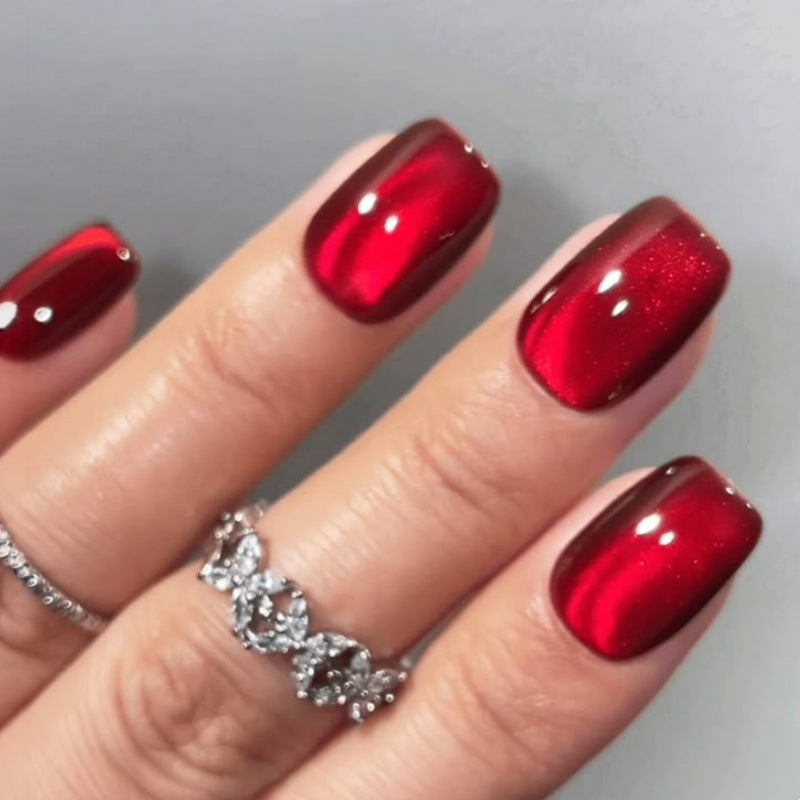 Glittery Short Square Press-On Nail Set Stornfield