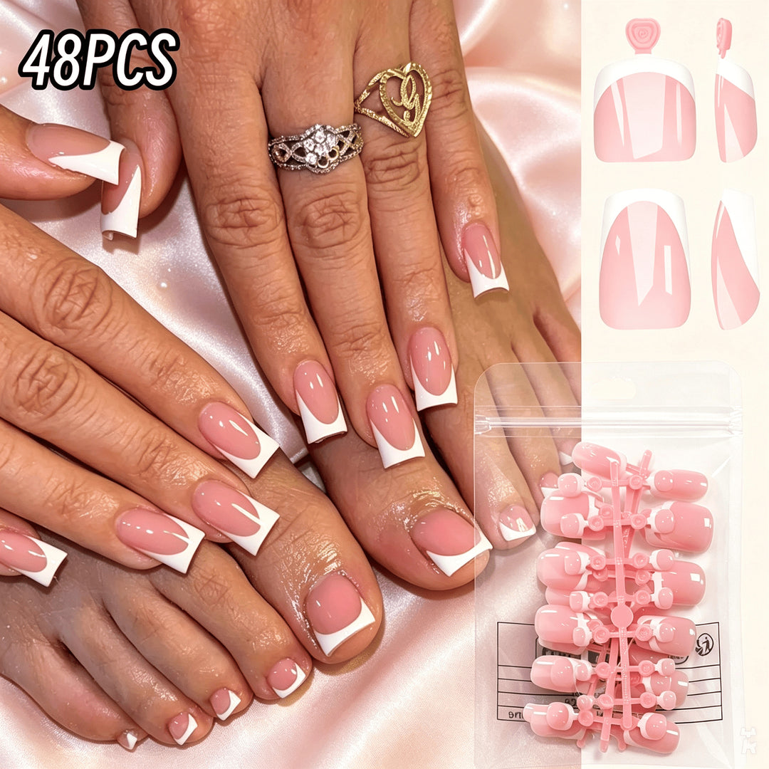 Premium French Tip Press-On Nail Set Stornfield