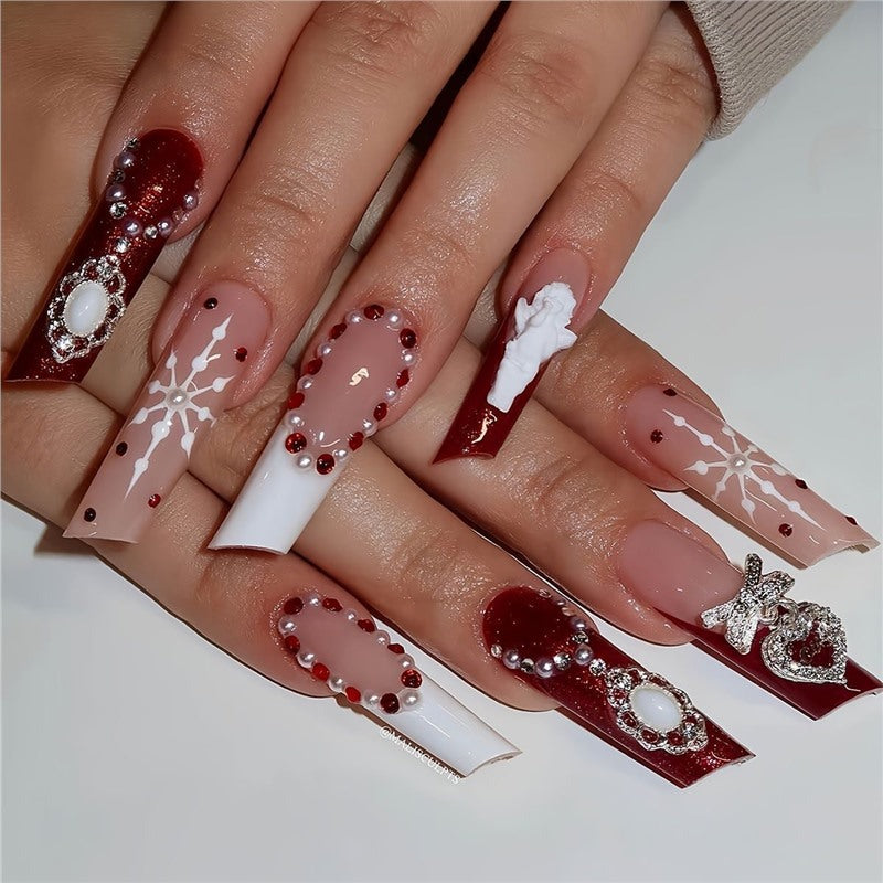 Holiday-Themed Press-On Nail Art Set Stornfield