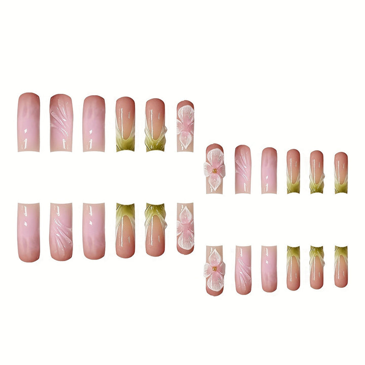 Artistic Floral Press-On Nail Extensions Stornfield