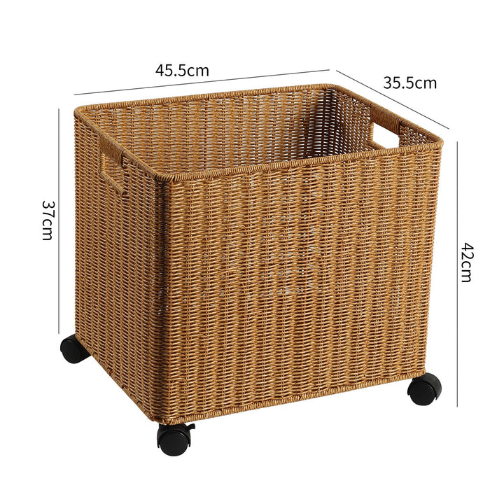Rolling Woven Storage Basket Stornfield