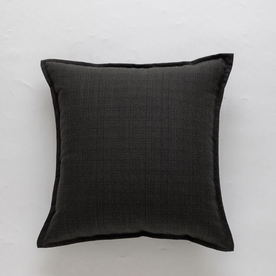 Square Natural Slub Linen Accent Cushion Cover with Welt Trim