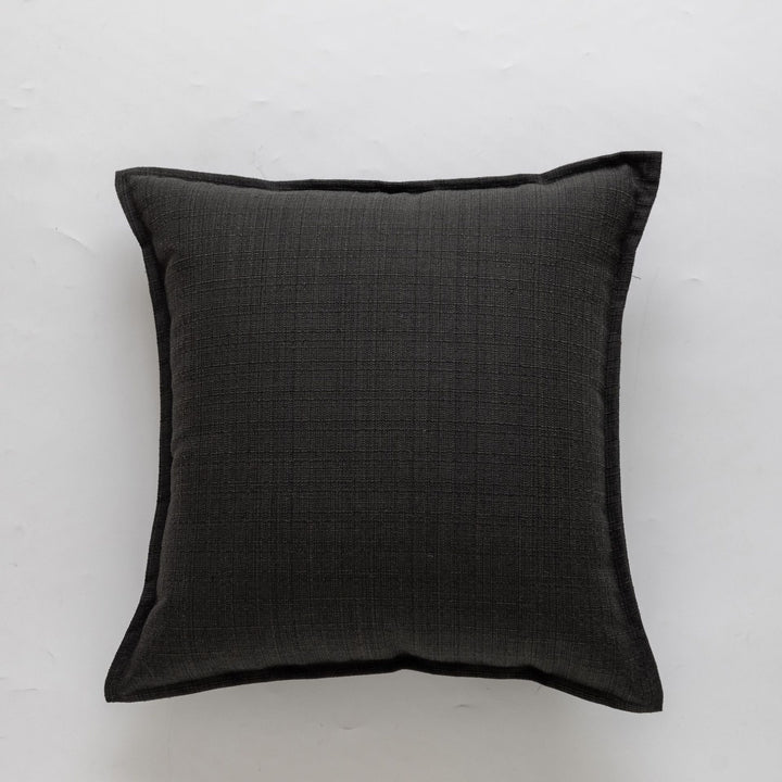 Square Natural Slub Linen Accent Cushion Cover with Welt Trim
