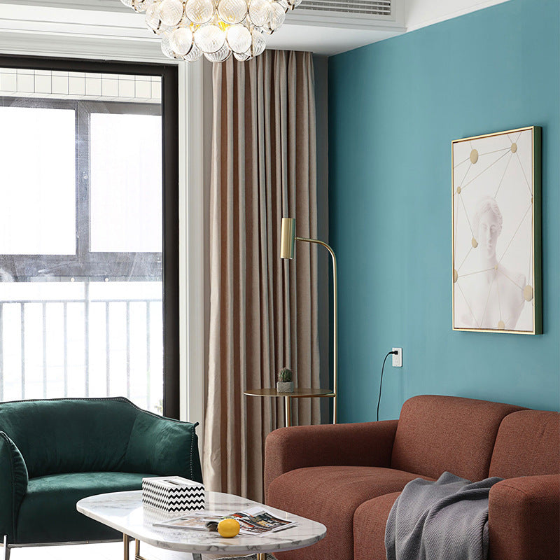 Modern Marble Base Floor Lamp with Integrated Side Table