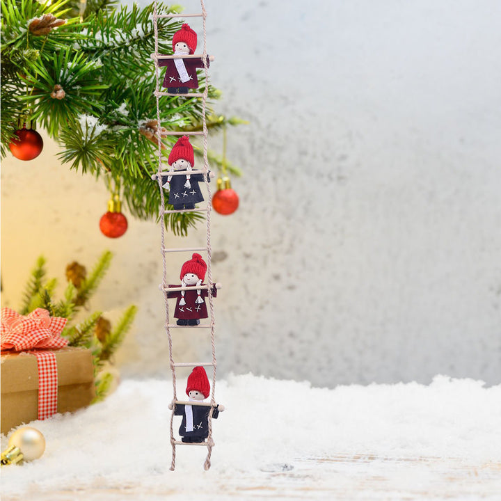 Decorative ladder with Christmas figures